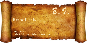 Brood Ida névjegykártya